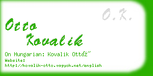 otto kovalik business card